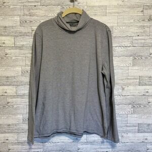 Talbots Women's Striped Turtleneck Long Sleeve Shirt Size XL Cotton‎ Spandex